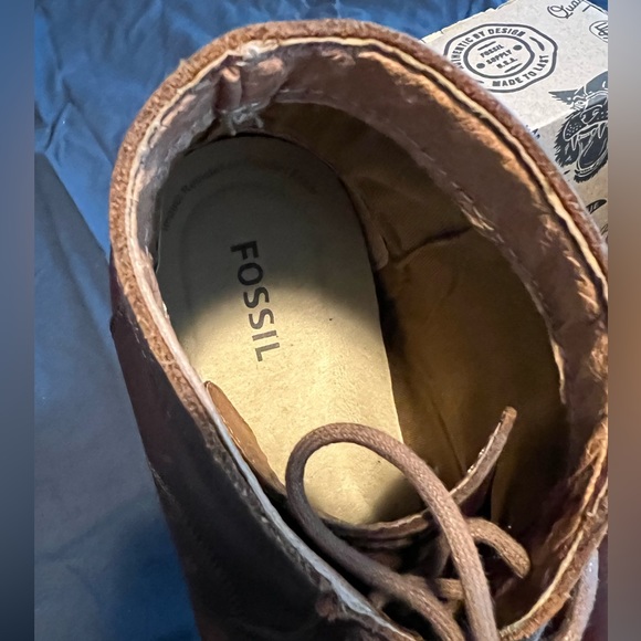 Fossil mens brown leather Boots size 12. Very rare. - Picture 2 of 11